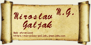 Miroslav Galjak vizit kartica